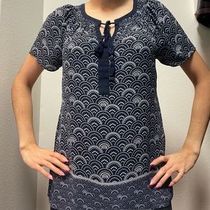 Beautiful blue with white lines blouse